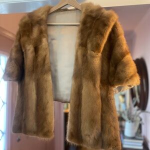 Elegant Fur Stole in Light Brown.